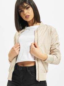 Giacca funzionale da donna Urban Classics con cerniera, polsini a coste, 78 g/m², beige