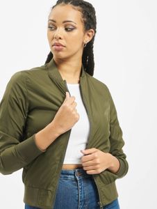 Modern Urban Classics women's jacket with ribbed cuffs, 78 g/m², military green