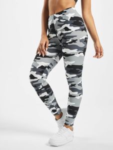 Pantaloni da donna Modern Urban Classics in maglia a coste elasticizzata 170 g/m² mimetica