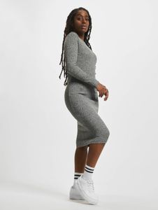 feminines Urban Classics Damen Kleid Stretch Rippstrick 235 g/m² Anthrazit