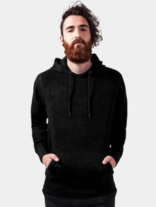 lässiger Urban Classics Herren Hoodie Stretch große Kapuze Taschen Schwarz