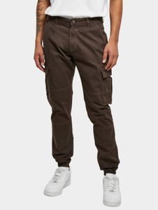 Pantalones vaqueros elásticos para hombre Modern Urban Classics con bolsillos con cremallera, de algodón, color marrón.