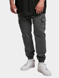 Jeans da uomo Urban Classics, eleganti, elasticizzati, con tasche con zip, in cotone, grigi