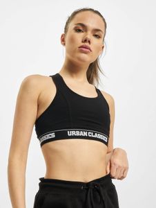 Comodo reggiseno elasticizzato da donna Urban Classics, 180 g/m², in cotone, nero.