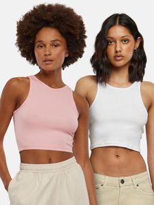 Camiseta elástica de mujer Casual Urban Classics, 180 g/m², algodón, rosa/blanco