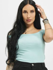Comfortable Urban Classics women's T-shirt, stretch rib knit, 180 g/m², with cotton, turquoise