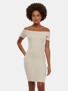 Fashionable Urban Classics women's dress, stretch fabric 180 g/m², cotton, ecru-white