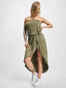 Elegante abito da donna Urban Classics, tessuto elasticizzato, 170 g/m², color kaki