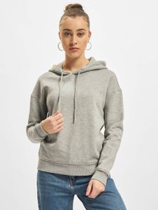 Sudadera con capucha para mujer Casual URBAN CLASSICS con cordón ajustable, 300 g/m² de algodón, gris.