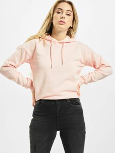 Comfortable URBAN CLASSICS women's hoodie with drawstring and ribbed cuffs, 300 g/m² cotton, pink