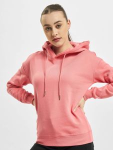 Comfortable URBAN CLASSICS women's hoodie with ribbed cuffs, 300 g/m² cotton, pink