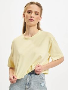 sportliches Urban Classics Damen T-Shirt Oversize 140 g/m² mit Baumwolle Pastell-Gelb