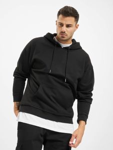 Felpa casual da uomo URBAN CLASSICS con coulisse e polsini a coste, 280 g/m², nera