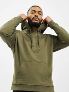 lässiger Urban Classics Herren Hoodie Rippbündchen Kapuze 280 g/m² Khaki