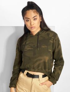 Soft Urban Classics women's hoodie with drawstring and ribbed cuffs, 250 g/m² cotton, camouflage