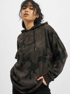 Sudadera con capucha para mujer Modern Urban Classics con cordón ajustable, punto acanalado, algodón de 250 g/m², estampado de camuflaje.