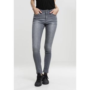 Jeans skinny elasticizzati da donna Casual Urban Classics con chiusura a zip e fodera in cotone, colore grigio.