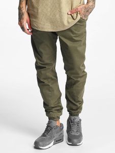 Comfortable URBAN CLASSICS men's jeans with stretch, drawstring, and pockets, cotton, khaki