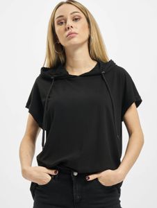 Felpa con cappuccio casual da donna URBAN CLASSICS, cappuccio grande, coulisse, 150 g/m², nera