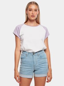 sporty Urban Classics women's T-shirt 140 g/m² with cotton white/violet