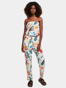 feminine Urban Classics women's dress with pockets, 115 g/m², white/multicolored