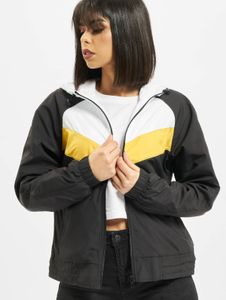 schlichte Urban Classics Damen Jacke Reißverschluss Taschen 78 g/m² Schwarz/Weiß/Gelb