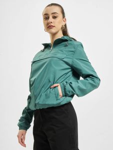 Chaqueta funcional Urban Classics para mujer con cordón ajustable y cremallera, 78 g/m², verde.