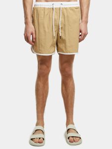 sommerliche URBAN CLASSICS Herren Shorts 116 g/m² Beige/Weiß
