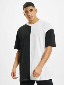 lässiges Urban Classics Herren T-Shirt Rippstrick Oversize 200 g/m² mit Baumwolle Schwarz/Weiß