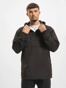 lässige Urban Classics Herren Jacke Reißverschluss Kapuze 78 g/m² Schwarz