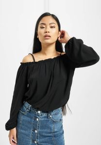 Camiseta moderna de manga larga para mujer Urban Classics, 115 g/m², color negro