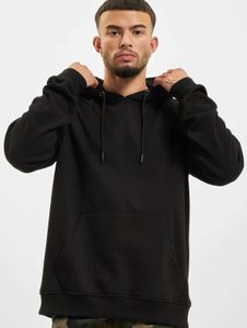 Comoda felpa con cappuccio da uomo Urban Classics con coulisse, lavorazione a coste, 250 g/m², cotone, nera