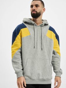 Felpa con cappuccio da uomo URBAN CLASSICS, morbida, 300 g/m², cotone, grigio/multicolore