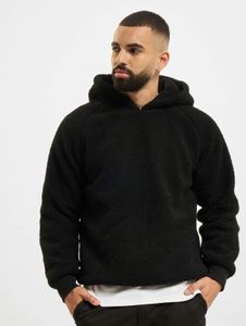 moderner URBAN CLASSICS Herren Hoodie Rippbündchen Kapuze 330 g/m² Schwarz