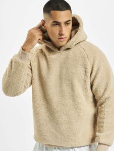 Casual URBAN CLASSICS men's hoodie, ribbed knit with ribbed cuffs, 330 g/m², beige