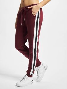 Comodi pantaloni da donna Urban Classics con tasche, 300 g/m² di cotone, colore bordeaux.