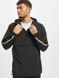 Chaqueta funcional Urban Classics para hombre con capucha, 90 g/m², negro/blanco