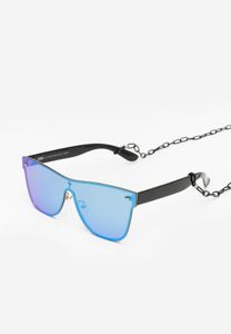 Occhiali da sole unisex Cool Urban Classics con dettaglio a catena, neri