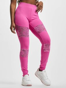 Comodi pantaloni elasticizzati da donna Urban Classics, 225 g/m² in cotone, rosa