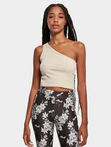 Camiseta elástica cómoda para mujer de Urban Classics, 180 g/m², algodón, color beige.