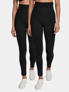Pantalones casuales elásticos para mujer URBAN CLASSICS de 270 g/m² con algodón, color negro.