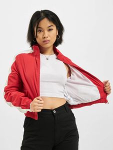 funktionale Urban Classics Damen Jacke Taschen Mesh 97 g/m² Rot/Weiß