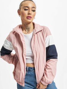 Giacca da donna casual Urban Classics con cerniere e tasche, 97 g/m², rosa/bianco/blu