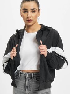 Casual Urban Classics women's jacket with hood, 90 g/m², black/white