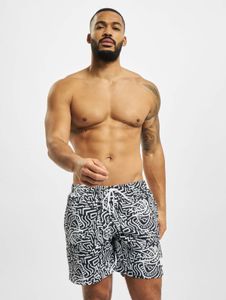 Versatile Urban Classics men's trousers with drawstring and pockets, 100 g/m², black/white