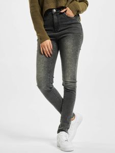 Jeans skinny elasticizzati da donna Modern Urban Classics con zip e fodera in cotone, colore grigio.
