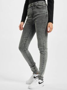 Pantalones vaqueros ajustados elásticos de algodón con cremallera de Modern Urban Classics para mujer, color gris.