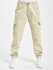Vaqueros elásticos de mujer Casual Urban Classics con bolsillos con cremallera, de algodón, color beige.