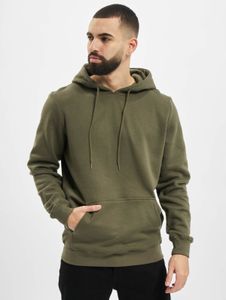 Felpa con cappuccio da uomo Urban Classics morbida, con coulisse, lavorazione a coste, 300 g/m², color kaki