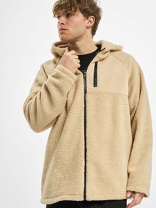 Comoda felpa con cappuccio da uomo Urban Classics con cerniera, polsini a coste, 260 g/m², beige